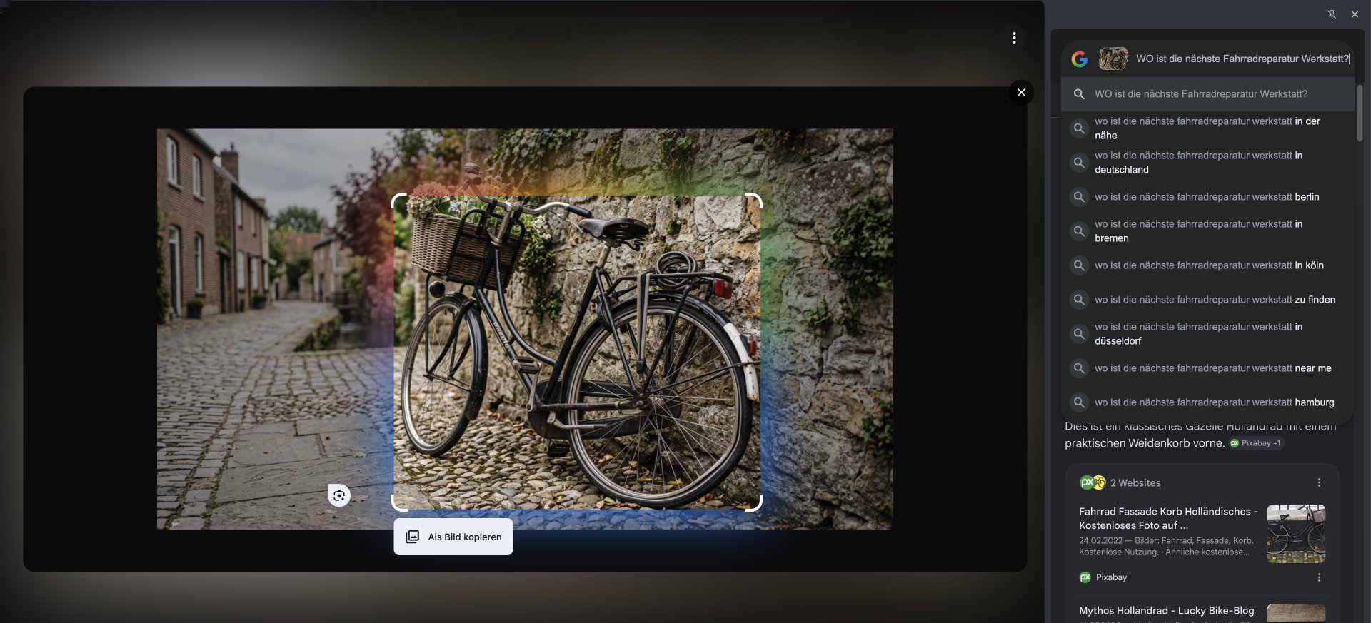 Screenshot: Google AI Mode - Bildanalyse
